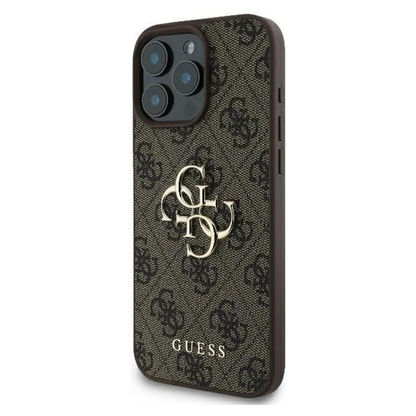 GUESS MagSafe 4G PU Leather Case for iPhone 16 Pro Max - Brown