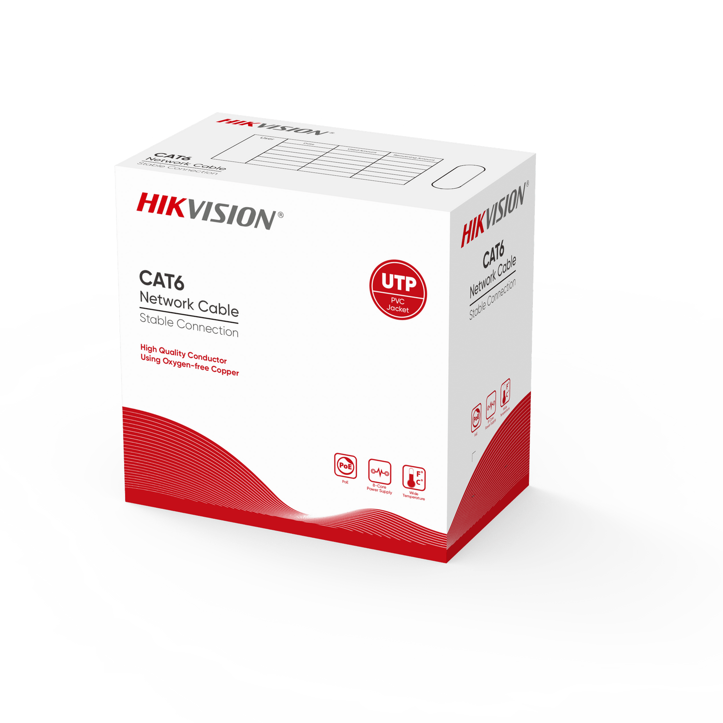 CAT6 UTP كابل شبكة (نحاس صلب، 0.55 مم، برتقالي) 305 متر | Hikvision.DS-1LN6U-SC0 - متجر نصر