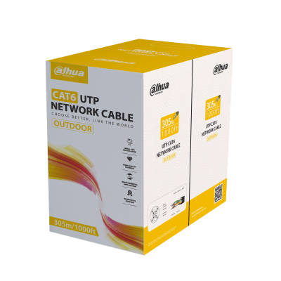 Dahua PFM920-6UN 305m Outdoor CAT6 U/UTP Network Cable | 24AWG Pure Copper - متجر نصر