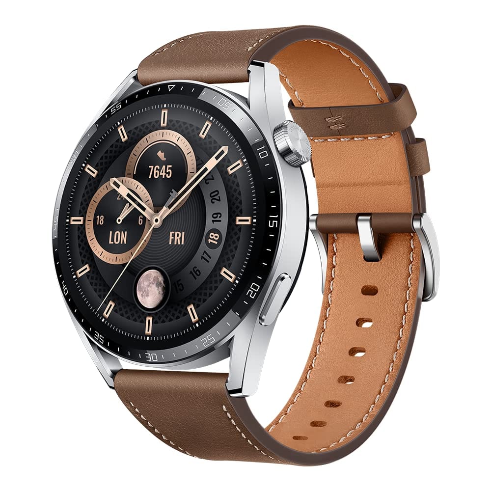 ساعة هواوي GT3 الذكية (حزام جلدي) مع هدية سماعات Honor Choice X5 -F - متجر نصر