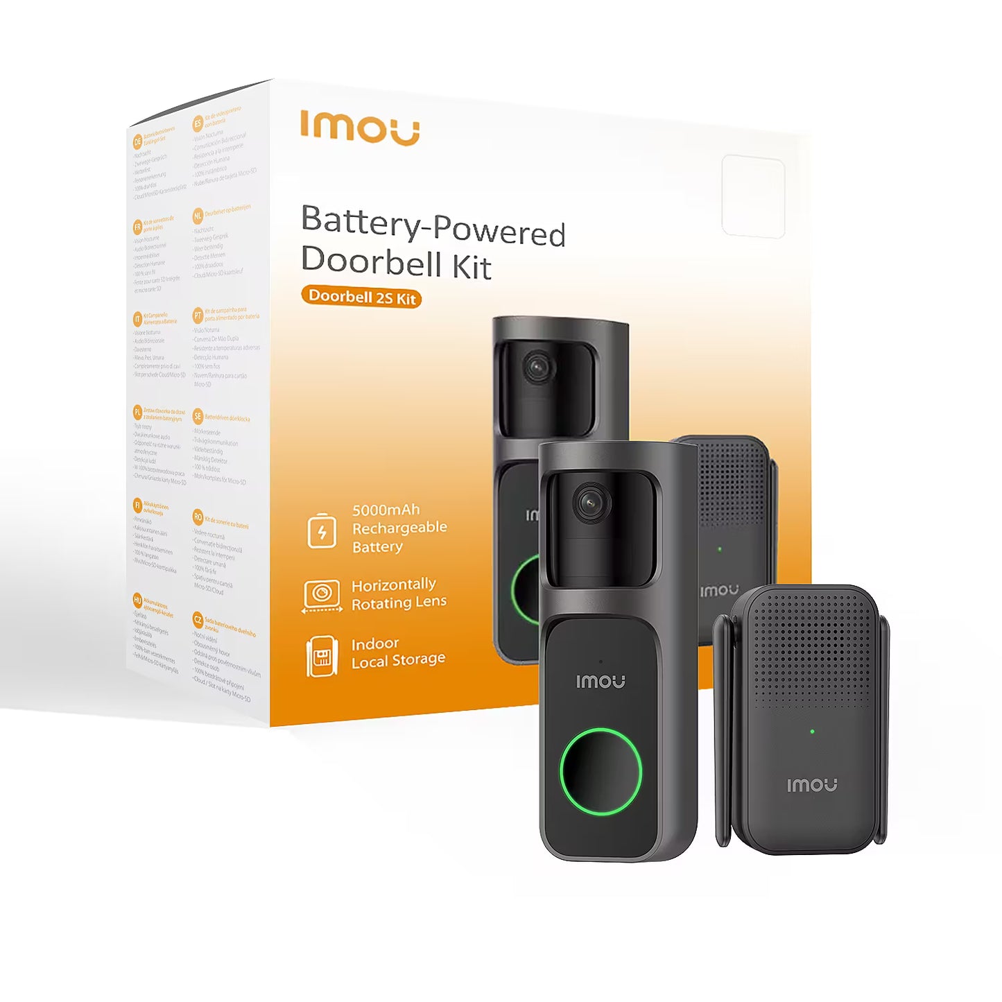 طقم جرس الباب (جرس باب بالفيديو وايفاي بدقة 4 ميجابكسل) | IMOU Doorbell 3 Kit - متجر نصر