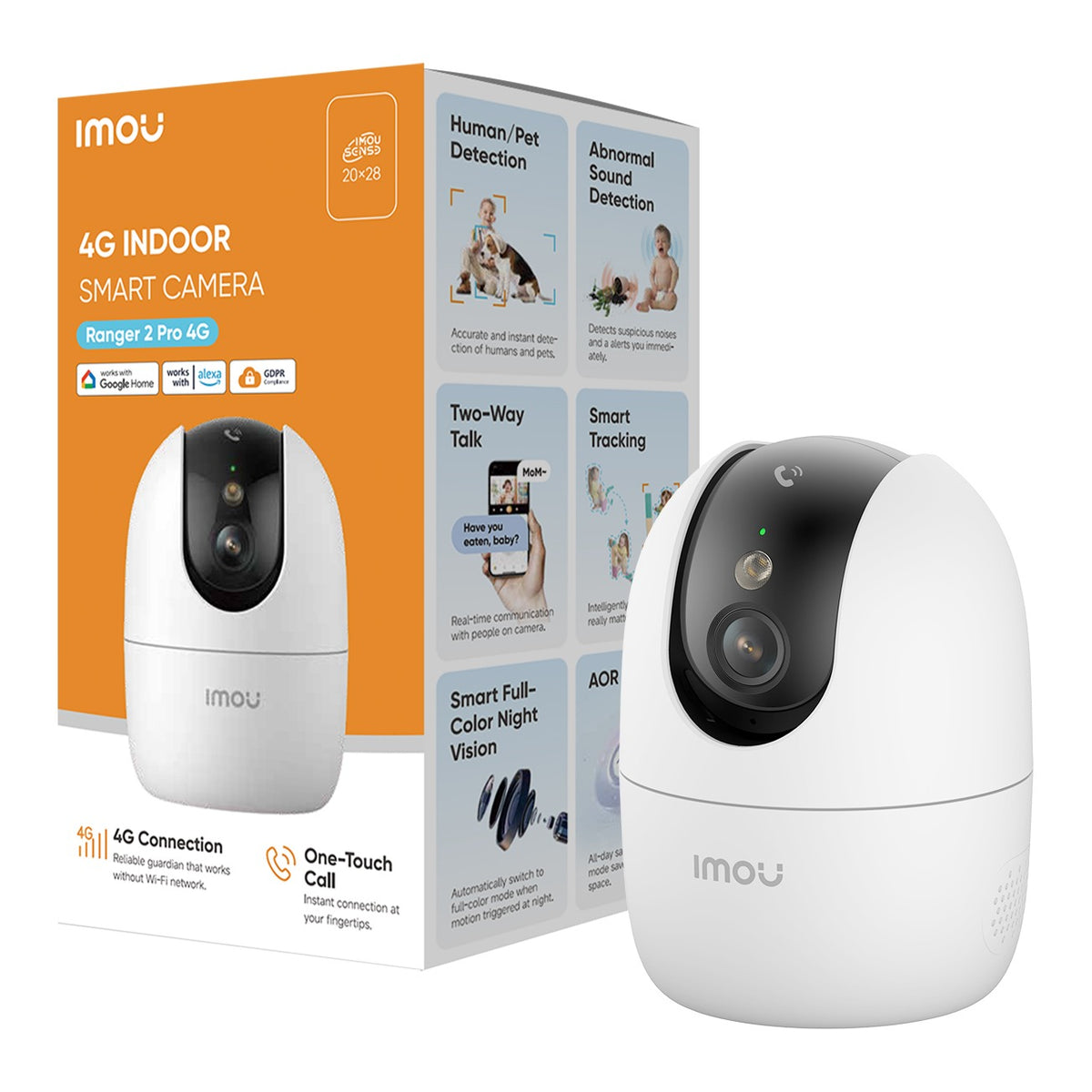 IMOU-C Ranger 2 Pro 4G 5MP Pan & Tilt Indoor Camera | Ranger 2 Pro 4G 5MP - متجر نصر