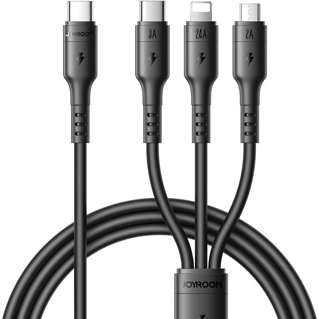 كيبل شحن 3 في 1 Joyroom S-A61 OmniGo Series USB-A إلى Type-C وLightning وMicro USB – بطول 1.2 متر - متجر نصر