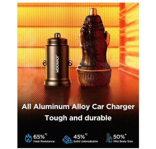 JoyRoom 30W USB A + USB C mini Metal Car Charger JR-CCN05  - متجر نصر