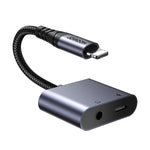 JOYROOM Mobile Phone Accessories JOYROOM Audio-Transfer 2-in-1 Audio Adapter Lightning to 3.5mm+Lightning-Black-SY-L01