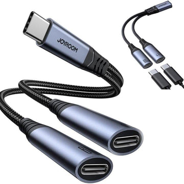 JOYROOM Mobile Phone Accessories JOYROOM Audio-Transfer Series 2-in-1 Audio Adapter (Type-C to Dual Type-C) - SY-C03