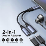 JOYROOM Mobile Phone Accessories JOYROOM Audio-Transfer Series 2-in-1 Audio Adapter (Type-C to Dual Type-C) - SY-C03