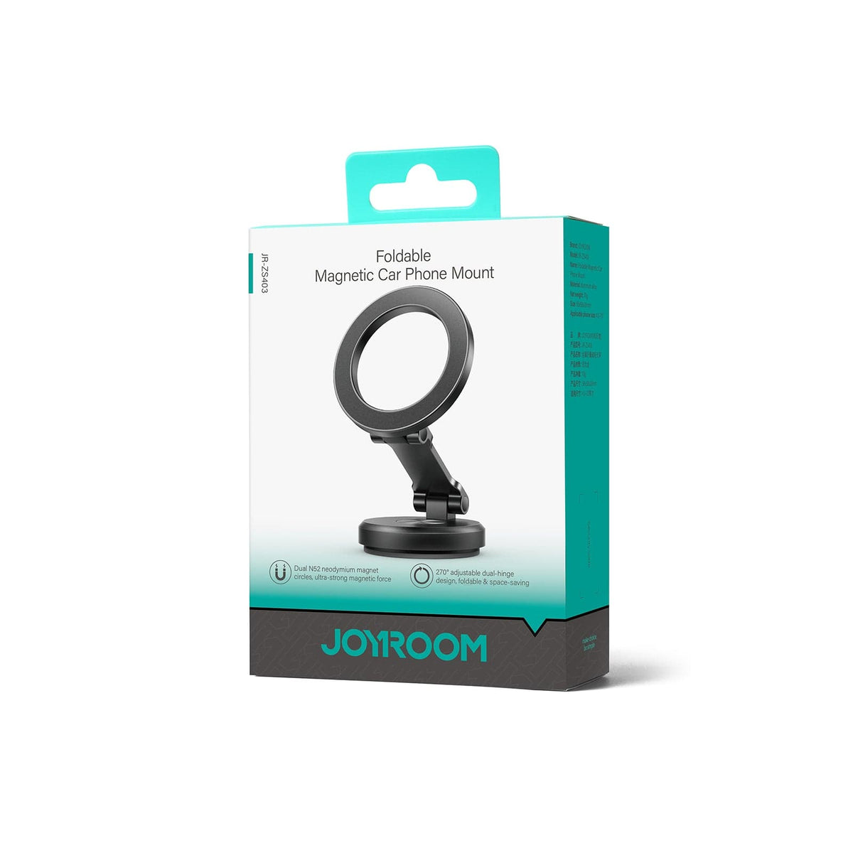 JOYROOM-C Foldable Magnetic MagSafe Car Phone Mount, All-Aluminum, Dual N52 Magnets, Dashboard | JR-ZS403 - متجر نصر