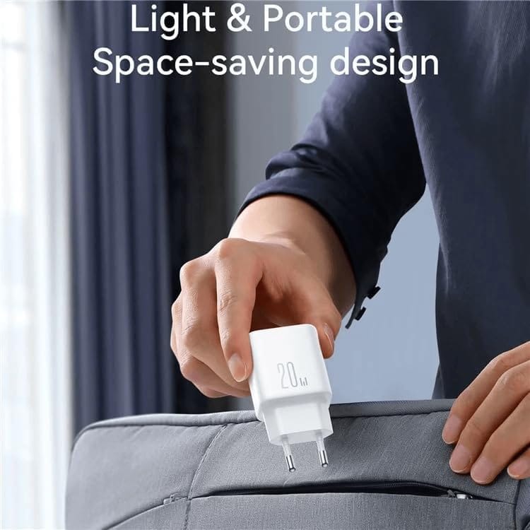 شاحن JOYROOM 20 واط PD، كابل C إلى Lightning بطول 1 متر - أبيض / JR-TCF20 - متجر نصر