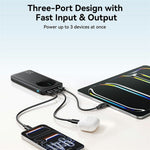 JOYROOM Mobile Phone Accessories JOYROOM JR-PBF12 Pro 10000mAh Power Bank 22.5W Fast Charging Portable Charger 3 Output Ports - Black