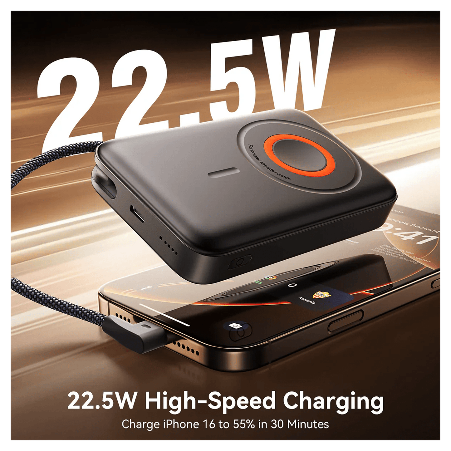 JOYROOM JR-PBM02 22.5W 3 in 1 magnetic mobile power bank 10000mAh - متجر نصر