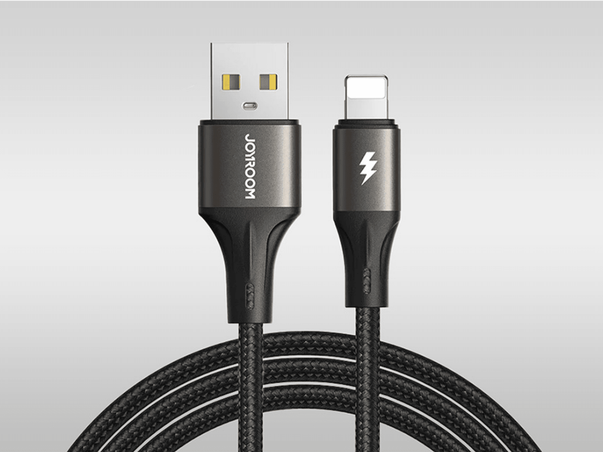 كابل بيانات وشحن سريع من سلسلة JOYROOM Light-Speed ​​بقوة 3 أمبير (USB-A إلى Lightning) بطول 1.2 متر، أسود - S-A25 - متجر نصر