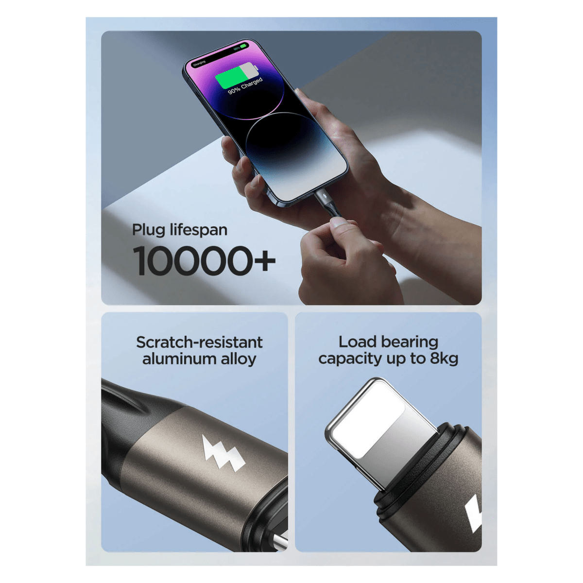 كابل بيانات وشحن سريع من سلسلة JOYROOM Light-Speed ​​بقوة 3 أمبير (USB-A إلى Lightning) بطول 1.2 متر، أسود - S-A25 - متجر نصر