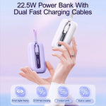 JOYROOM Mobile Phone Accessories JOYROOM Mini Power Bank 22.5W 10000mAh with Dual Cables (Purple) / JR-L012