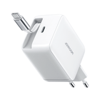 JOYROOM Mobile Phone Accessories White JOYROOM-C 67W GaN Fast Charger with Built-in Retractable USB-C Cable + USB-C Port, EU Foldable Plug White | JR-TCL06
