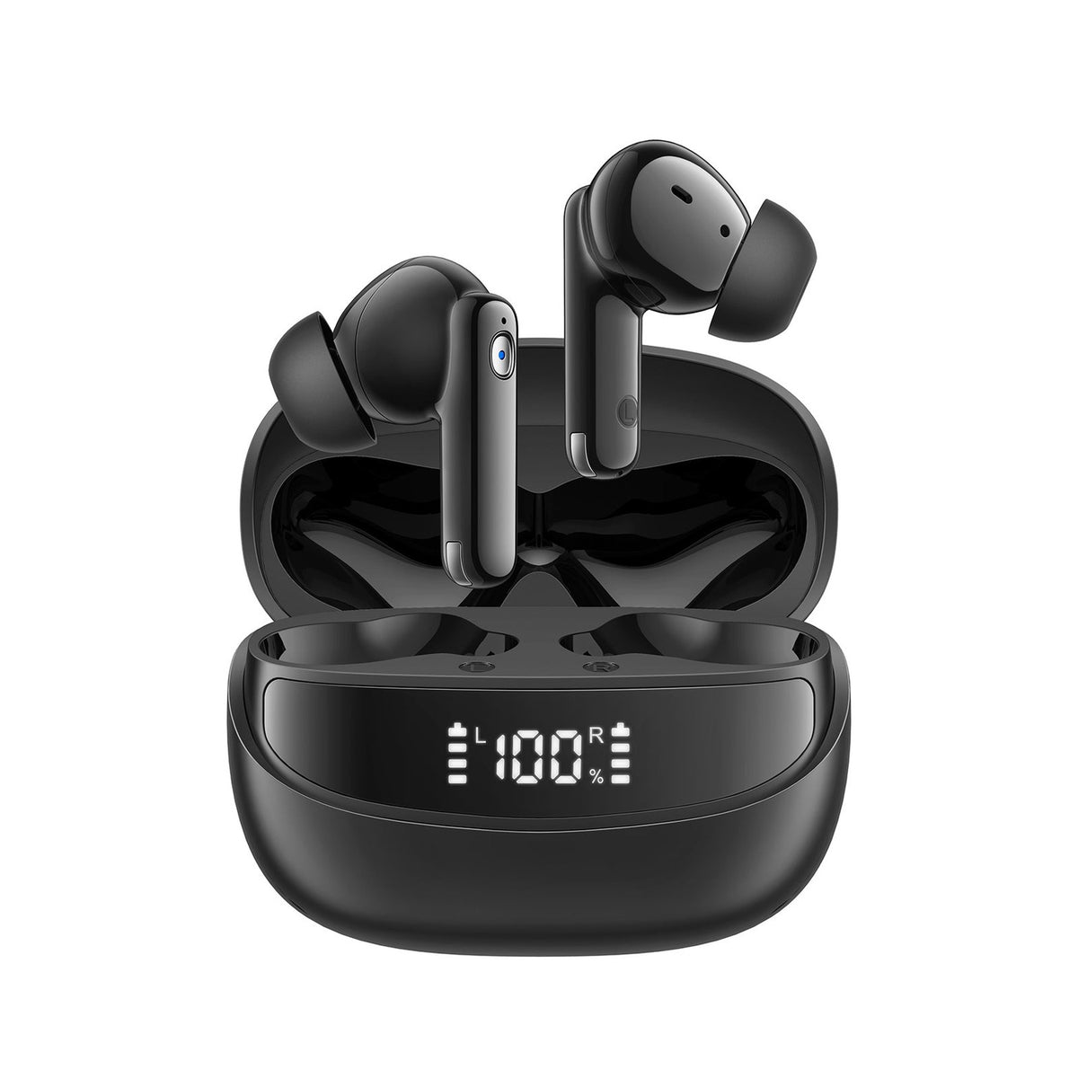 JOYROOM® Jbuds True Wireless Earbuds, Bluetooth 5.4, 10mm Drivers, Dual-Mic ENC, LED Battery Display, 30H Playtime, IPX5 Black | JR-BB3 - متجر نصر