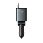 JOYROOM 3-in-1 Car Charger with 80cm Retractable USB-C Cable, Extra USB-C and USB-A Ports, PD3.0, QC4+, PPS Dark Grey | JR-CCL07