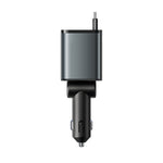JOYROOM 3-in-1 Car Charger with 80cm Retractable USB-C Cable, Extra USB-C and USB-A Ports, PD3.0, QC4+, PPS Dark Grey | JR-CCL07