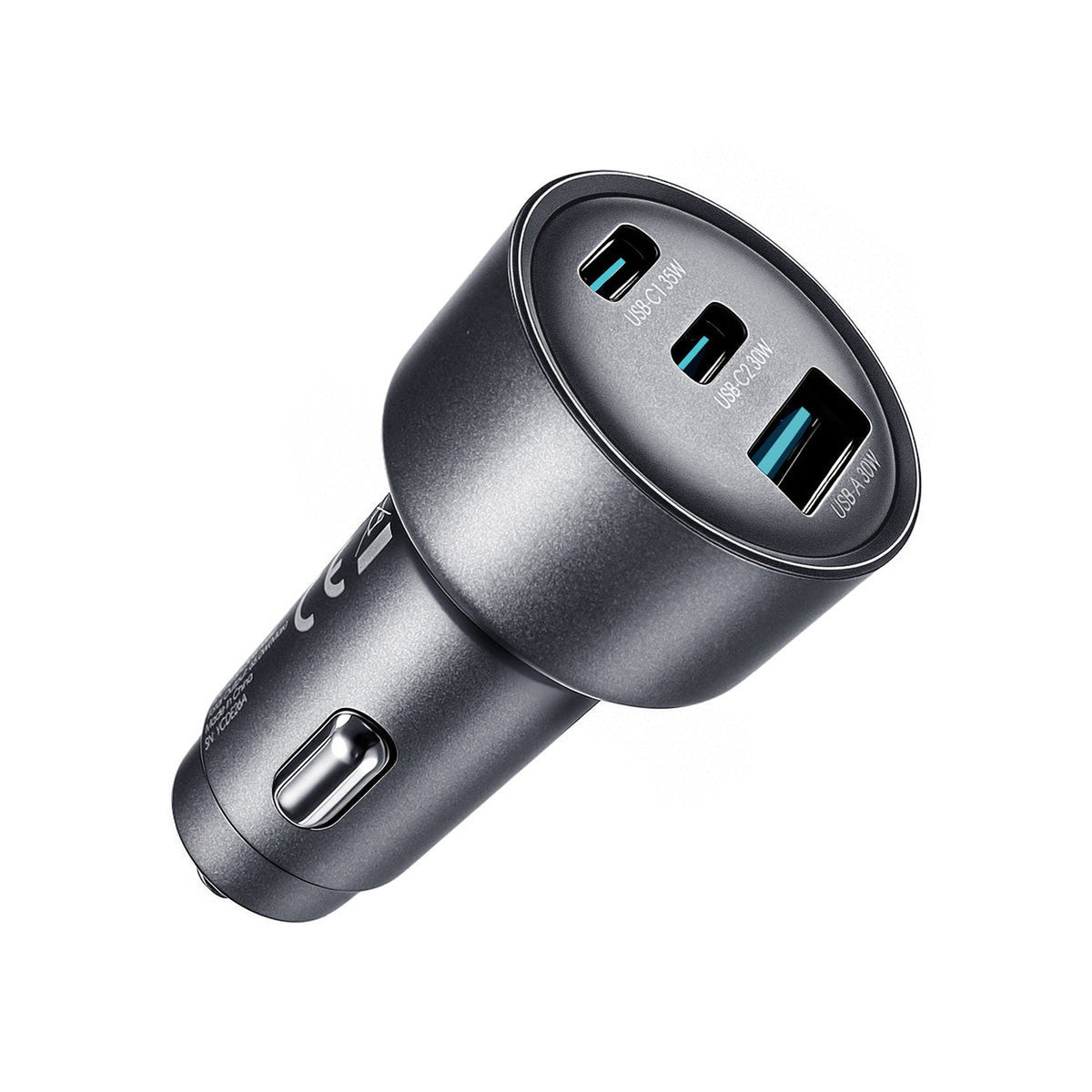 شاحن سيارة سريع JOYROOM بقوة 65W و3 منافذ، 2x USB-C + 1x USB-A، PD 35W، QC 3.0، رمادي داكن | JR-CCN19 - متجر نصر