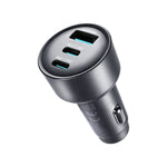 JOYROOM 65W 3-Port Fast Car Charger, 2x USB-C + 1x USB-A, PD 35W, QC 3.0 Dark Grey | JR-CCN19