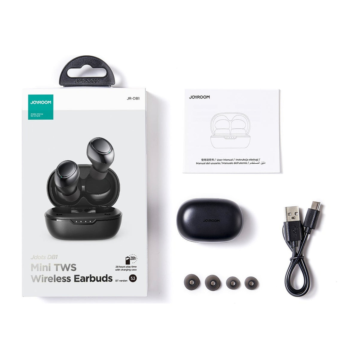 JOYROOM® Jdots Mini True Wireless Earbuds, Bluetooth 5.3, 6mm Driver, 8H per Charge, 48H with Case, IPX4 | JR-DB1 - متجر نصر