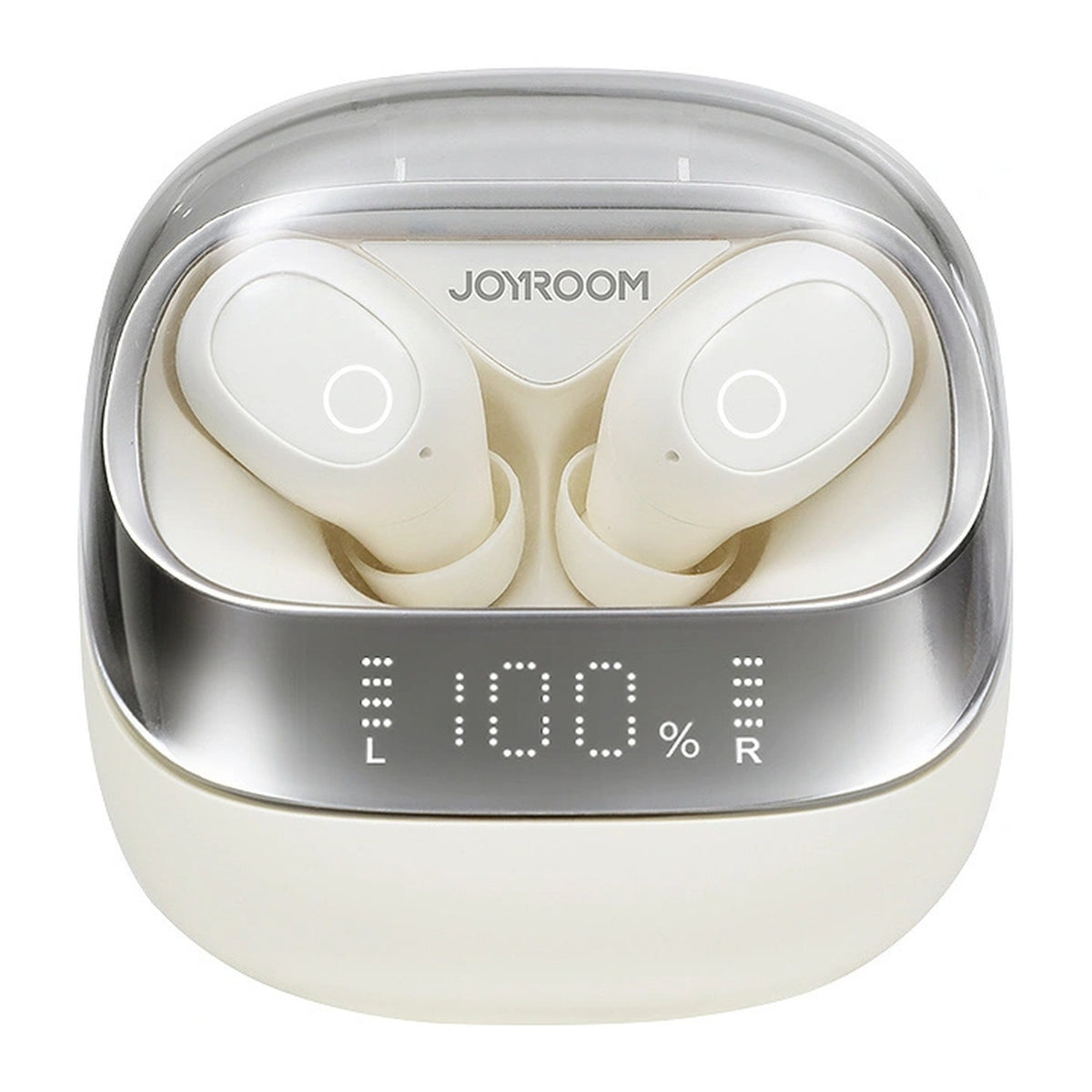 سماعات JOYROOM Jdots لاسلكية بالكامل مع علبة شحن بشاشة رقمية ذكية HD، Bluetooth 5.3، مدة تشغيل إجمالية 42 ساعة | JR-DB2 - متجر نصر
