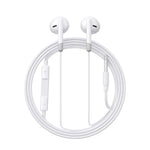 JOYROOM 3.5mm Wired Earphones, 14.2mm Drivers, 3-Button Remote with Mic, Half In-Ear, 1.2m TPE Cable White | JR-EW01