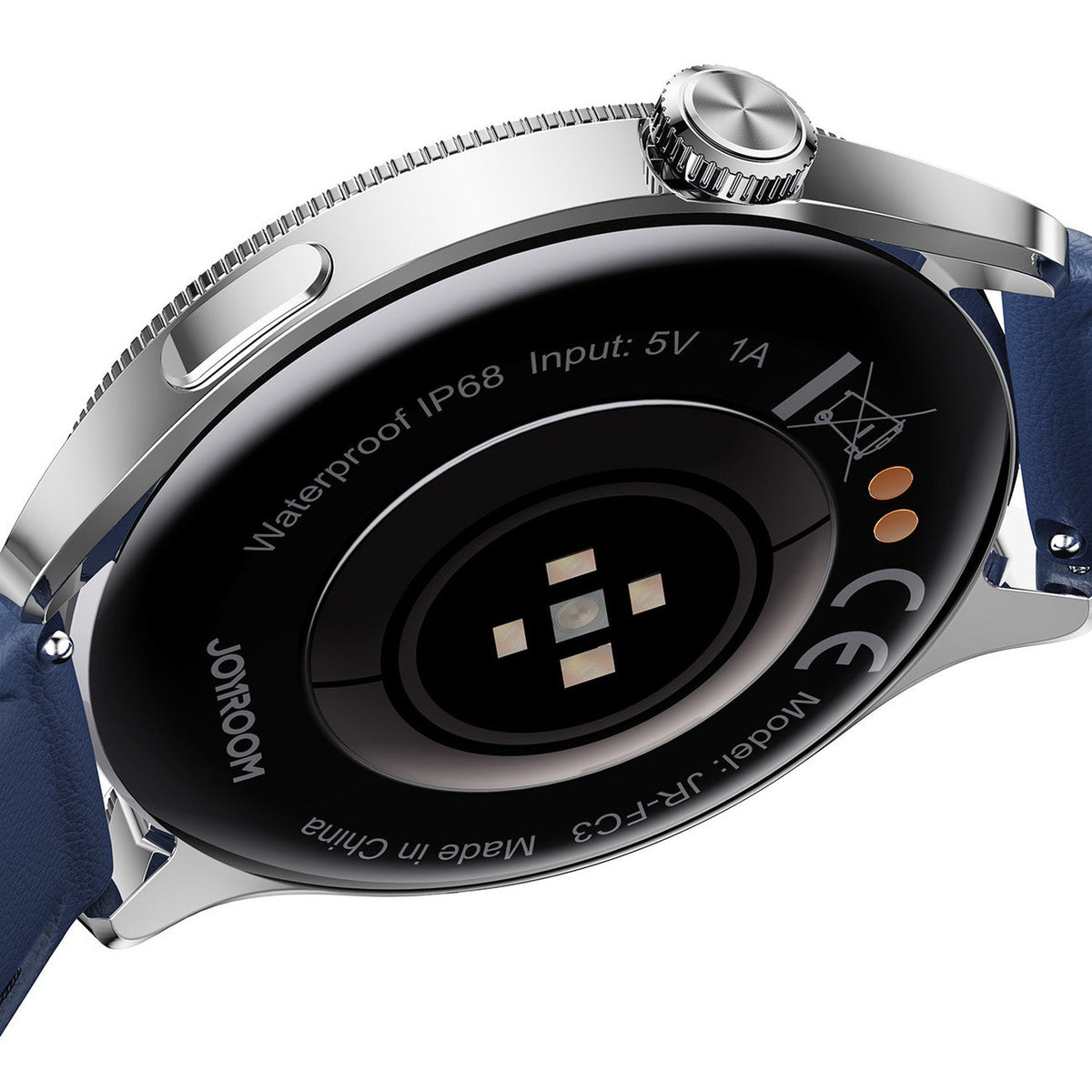 JOYROOM® Classic Bluetooth Calling Smart Watch, 1.43" AMOLED 1000 Nits 60Hz, Smart Crown, Bluetooth 5.4, 100+ Sports Modes, IP68, 7-10 Days Battery Silver | JR-FC3 - متجر نصر