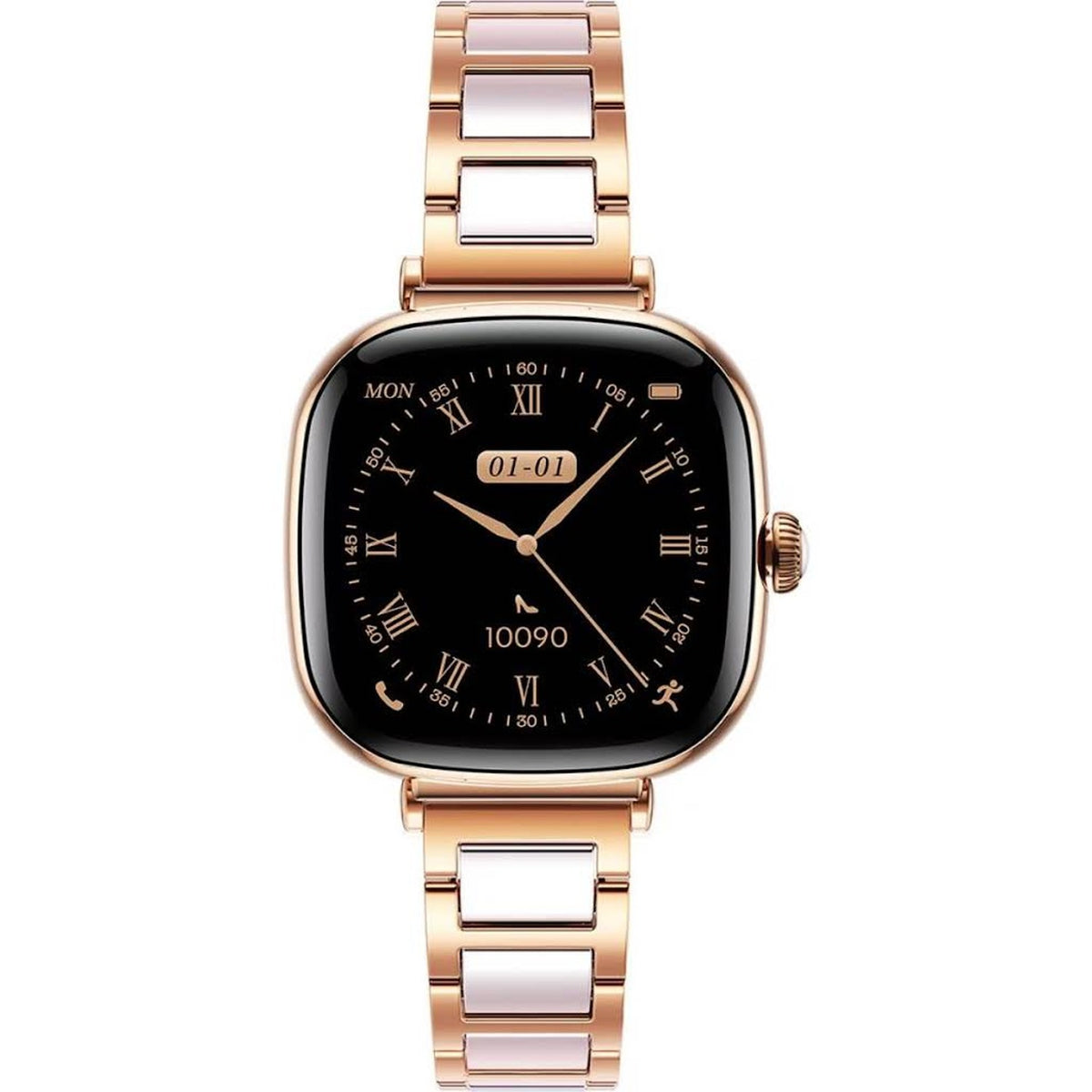 JOYROOM® Starlight Bluetooth Calling Smart Watch, 1.7" AMOLED 1000 Nits, Ceramic-Metal Bracelet + Silicone Strap, Bluetooth 5.4, 1ATM Gold | JR-FS1 - متجر نصر