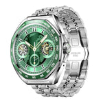 JOYROOM Venture Bluetooth Calling Smart Watch, 1.43" AMOLED, Ceramic Bezel, Stainless Steel Bracelet + Silicone Strap, 5ATM, 18-20 Days Battery Green | JR-FV2 Pro