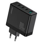 JOYROOM 100W 4-Port GaN Fast Charger Set, 3x USB-C + 1x USB-A, EU Plug, with 2m 240W USB-C Cable Black | JR-TG11