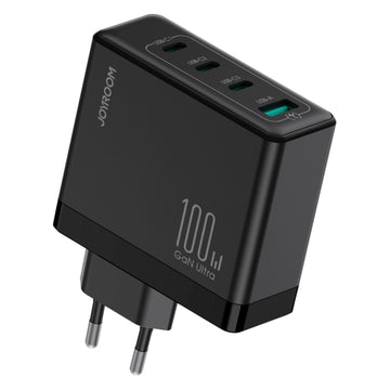 JOYROOM 100W 4-Port GaN Fast Charger Set, 3x USB-C + 1x USB-A, EU Plug, with 2m 240W USB-C Cable Black | JR-TG11