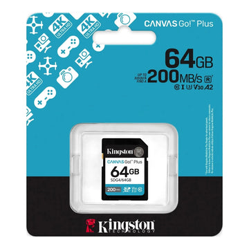 Kingstone Accessories Kingston Canvas Go! Plus 64GB SD Card 200MB/s U3 V30