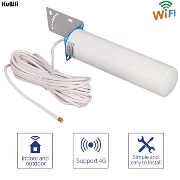 KuWFi Networks 3G/4G External Booster Antenna (698Mhz-2.7Ghz) With 10m Cable SMA Male