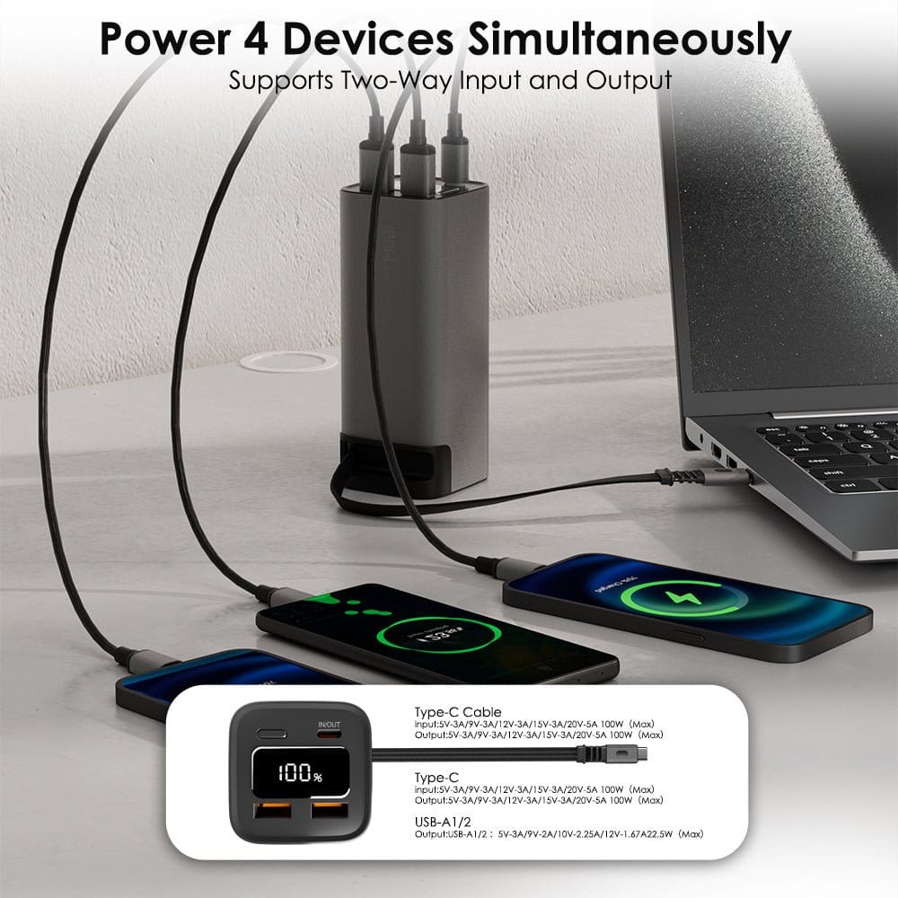 LENYES 100W Super Fast Power Bank 20000mAh - PX2001D - متجر نصر
