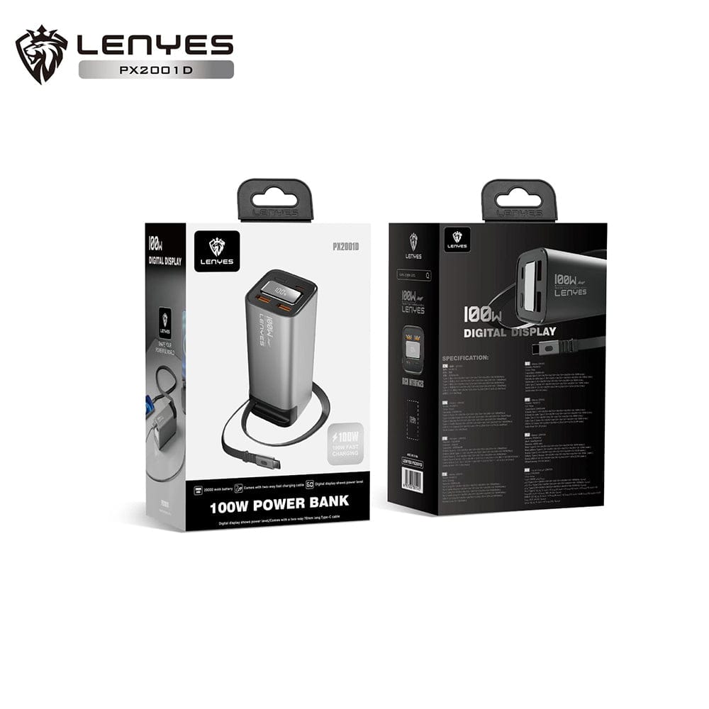LENYES 100W Super Fast Power Bank 20000mAh - PX2001D - متجر نصر