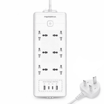 Linkcomm Accessories 3m Cable | 2 USB-A | 2 PD Ports | MK Plug Linkcomm 6 Outlets Power Strip ًWith USB Ports (Multi-Options)