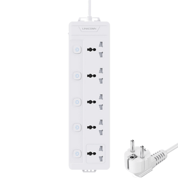 Linkcomm Accessories 3m Cable with EU Cable with individual switch Linkcomm 5 Outlet Power Strip (Multi-Options)