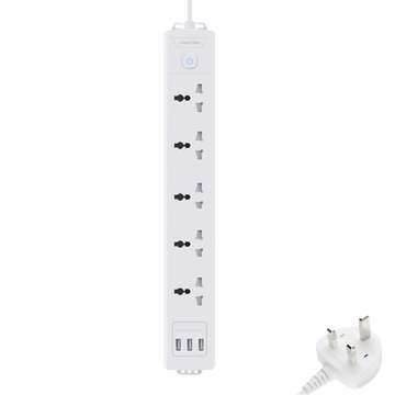 Linkcomm Accessories 5m Cable + 3 USB with MK Plug Linkcomm 5 Outlet Power Strip (Multi-Options)