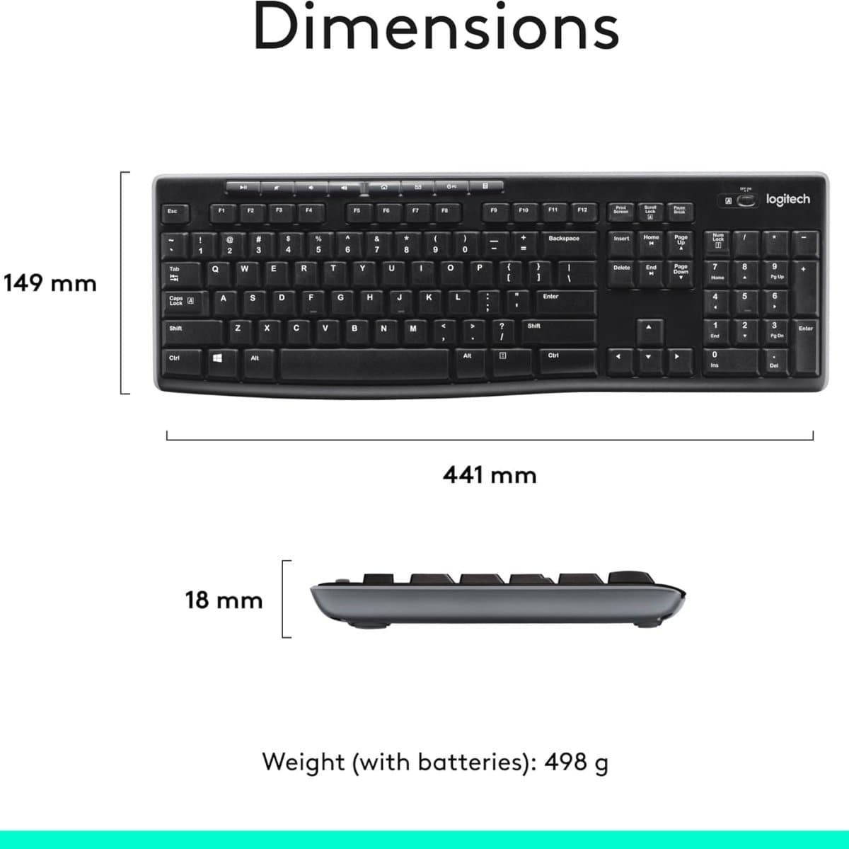 مجموعة لوحة المفاتيح والماوس اللاسلكية Logitech MK270 - متجر نصر
