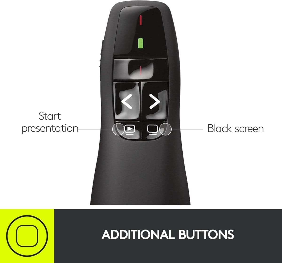 Logitech R400 Wireless Presenter Remote Clicker with Laser Pointer - متجر نصر