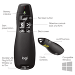 Logitech Accessories Logitech R400 Wireless Presenter Remote Clicker with Laser Pointer