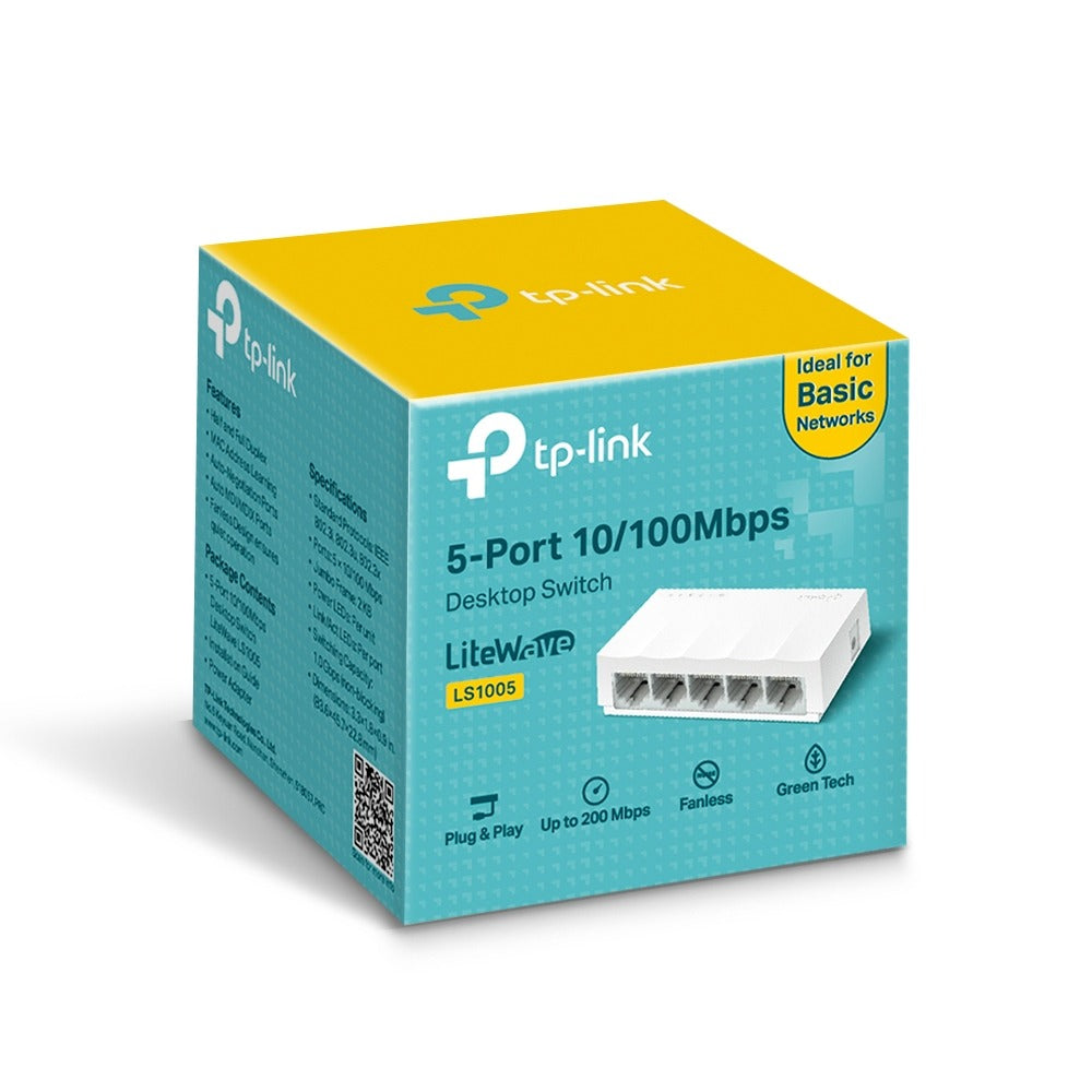 TP-Link® LiteWave 5-Port 10/100Mbps Desktop Switch | LS1005 - متجر نصر