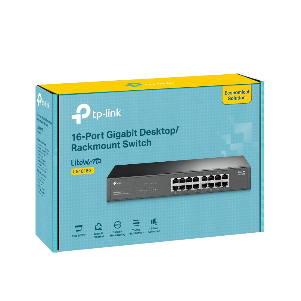 سويتش TP-Link LiteWave بـ 16 منفذ Gigabit مكتبي / للتركيب في الراك | LS1016G - متجر نصر