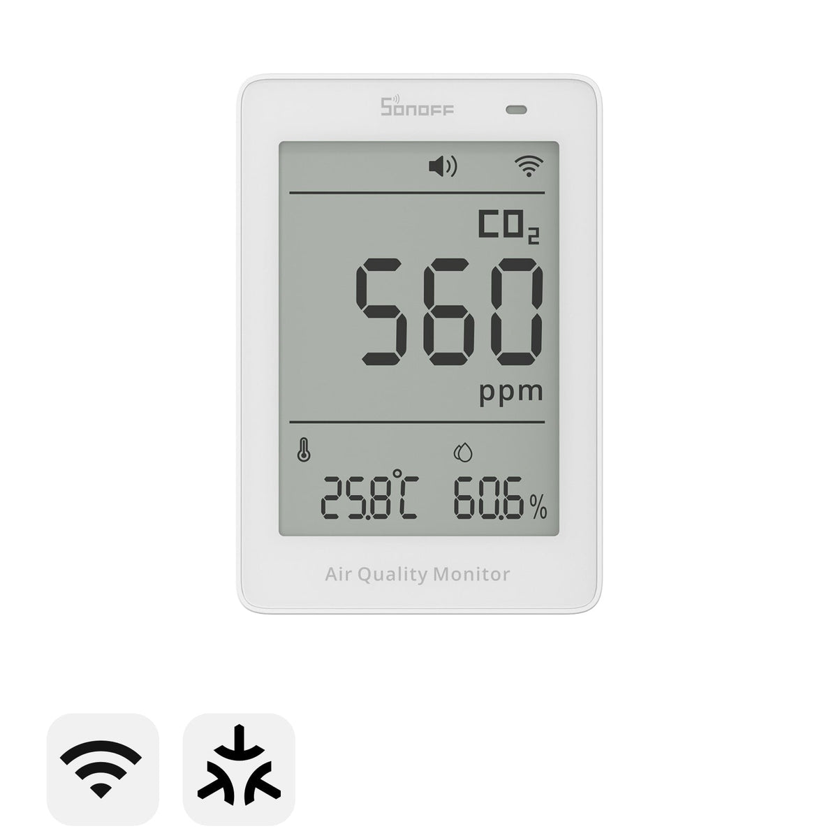 Sonoff-C AirGuard Wi-Fi Air Quality Monitor (PM2.5/PM10 or CO2) Matter | SAWF-07P - متجر نصر