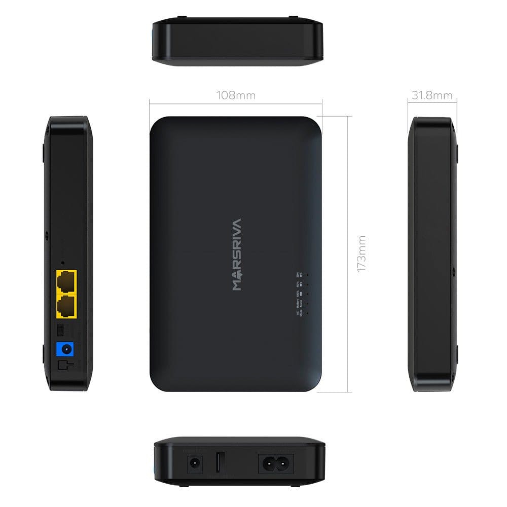 Marsriva KP2 10000mAh Mini DC UPS 18W Router Backup with PoE - متجر نصر