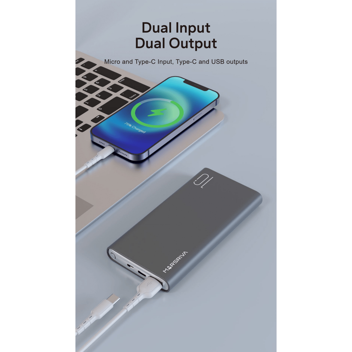 MARSRIVA 10000mAh Fast Charging 22.5W Power Bank | MR-PB10 - متجر نصر
