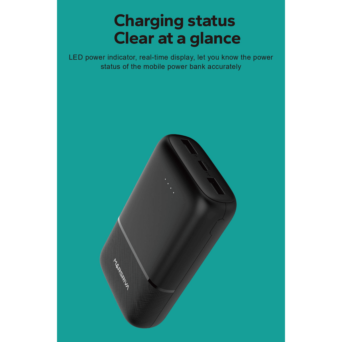 MARSRIVA Power Bank 10000mAh (Multicolor) | MR-PB10E - متجر نصر
