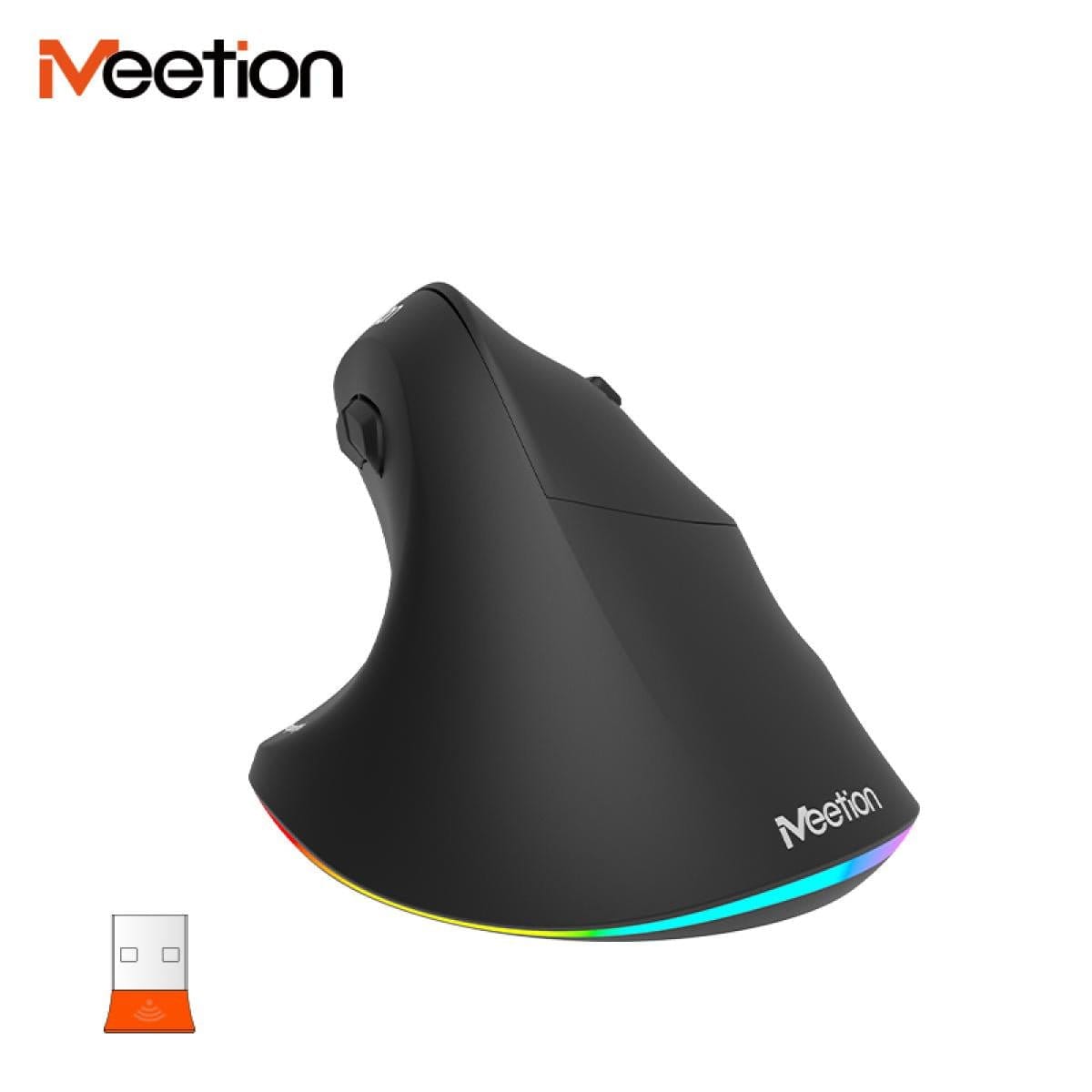 Meetion BTM010R Right-Handed Ergonomic Wireless Vertical Mouse -Black - متجر نصر