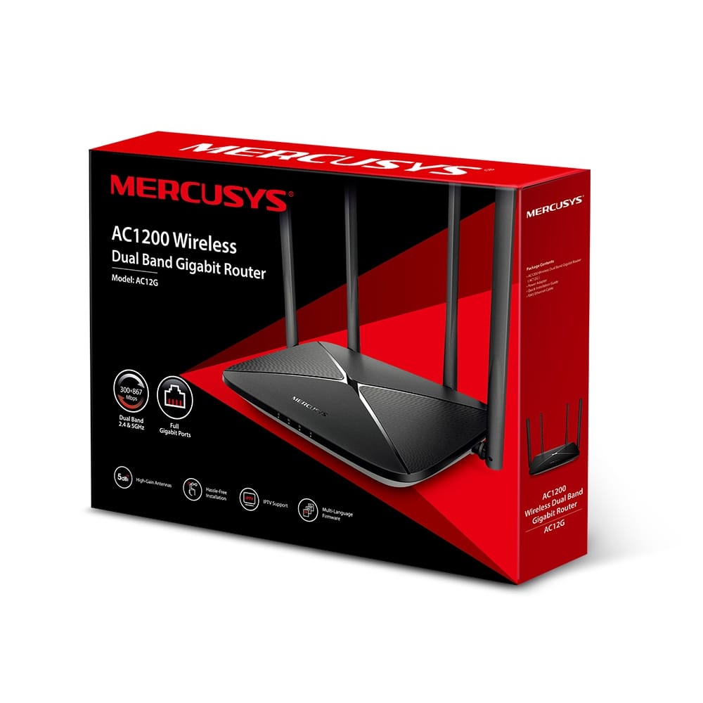 راوتر ثنائي النطاق جيجابت | AC1200 -AC12G - متجر نصر